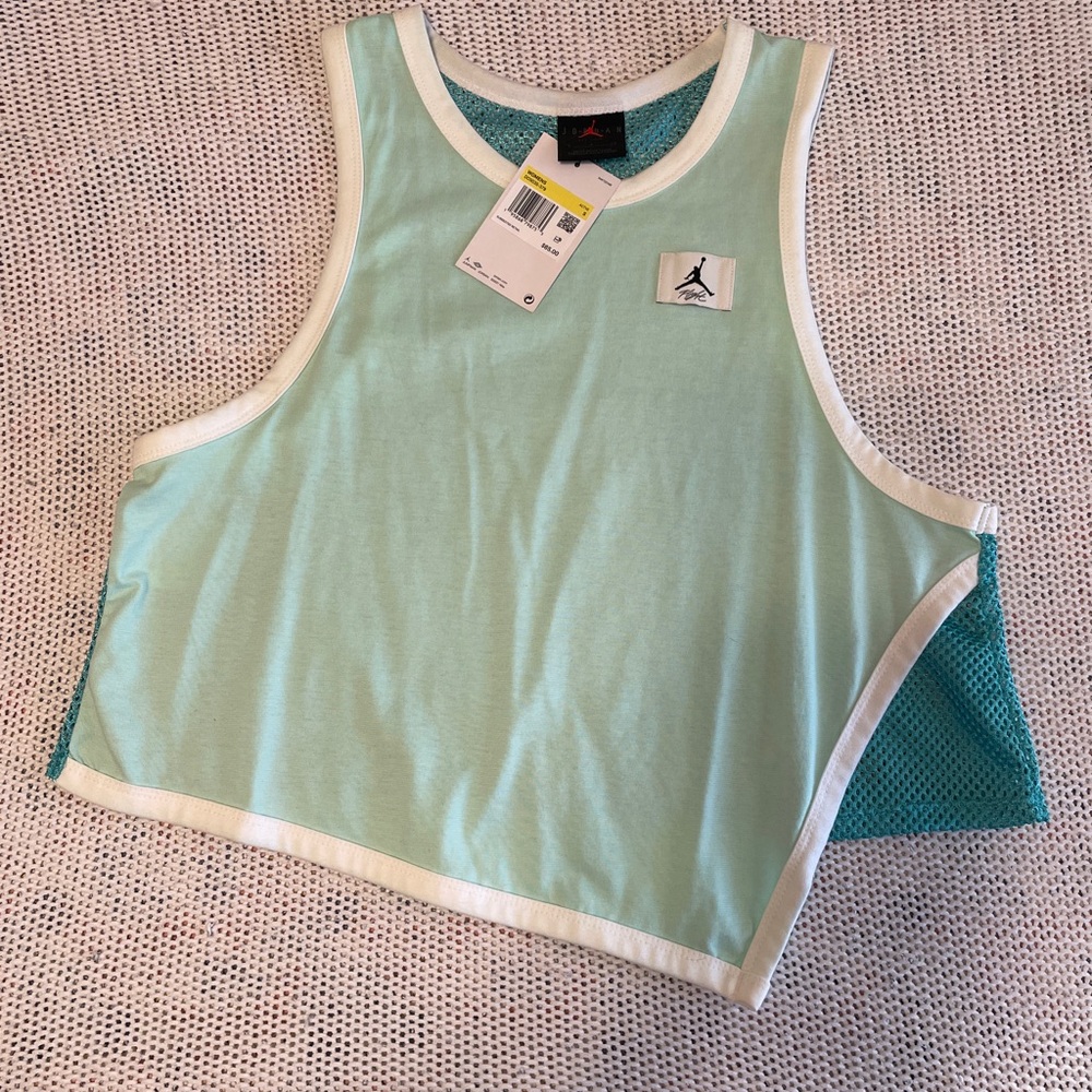 Jordan Pastel Green Tank with White Accents